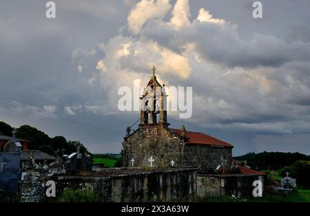 Chiesa di San Vicente de Argozon, Chantada, Lugo, Spagna Foto Stock