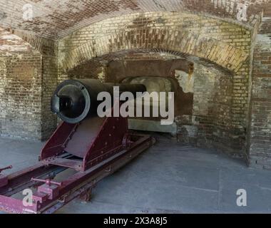 Cannon a Fort Sumter vicino Charleston, South Carolina Foto Stock