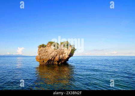 Costa rocciosa dell'isola Malapascua, Visayas centrale, Filippine. Foto Stock