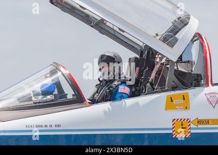 Astronauta della NASA Butch Wilmore su un T-38A Talon Jet Foto Stock