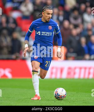 Londra, Regno Unito. 20 aprile 2024 - Manchester City vs Chelsea - semifinale di fa Cup - Wembley. Malo gusto di Chelsea in azione. Crediti immagine: Mark Pain / Alamy Live News Foto Stock