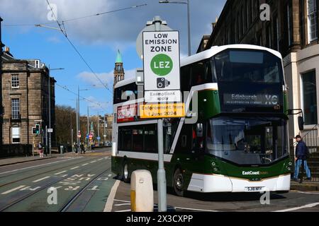 I cartelli e le infrastrutture di Edinburgh Ulez sono presenti intorno al perimetro di Ulez, West End - West Maitland Street, per una data di attivazione del 1 giugno 2024 Foto Stock