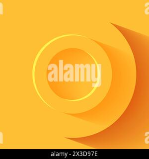 sfondo astratto con cerchio 3d livello cartaceo rosso Foto Stock