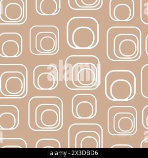 Motivo senza cuciture con quadrati su sfondo beige Illustrazione Vettoriale