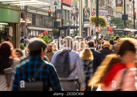 Pendolari e amanti dello shopping nell'affollata Manhattan, New York, Stati Uniti, America Foto Stock