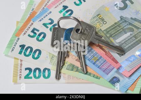 Symbolfoto Immobilienfinanzierung, Haus, Immobilie, Geld, Euro Foto Stock