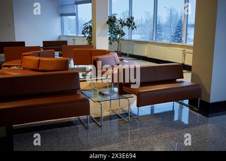 KAZAN, RUSSIA - 10 dicembre 2017: Business lounge presso l'aeroporto internazionale di Kazan. Foto Stock