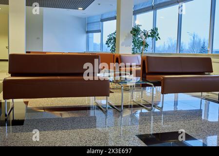 KAZAN, RUSSIA - 10 dicembre 2017: Interno della business lounge all'aeroporto internazionale di Kazan. Foto Stock