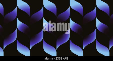 Sfondo astratto futuristico Y2K con sfumature blu, viola e nero Illustrazione Vettoriale