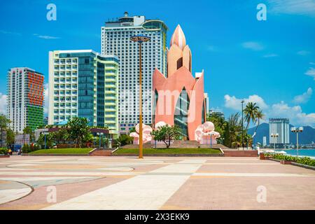 Nha Trang centro città Urban Skyline vista in Vietnam del sud Foto Stock