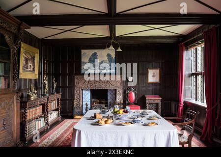 Speke Hall, residenza Tudor del National Trust di grado i, Liverpool, Inghilterra, Regno Unito. Foto Stock