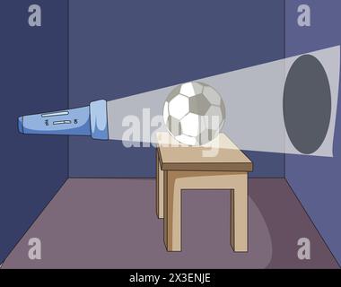 Luce vettoriale ed effetto ombra sul calcio Illustrazione Vettoriale