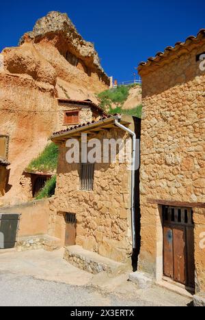 Case grotta di San Esteban de Gormaz, Soria, Spagna Foto Stock