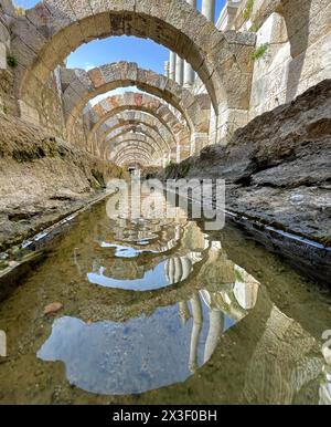 Vista dall'antica città di Smirne Agora Foto Stock