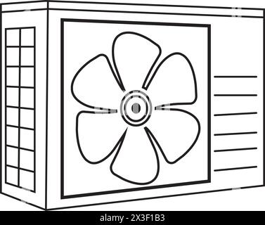 Illustrazione vettoriale dell'icona del climatizzatore esterno con design Siimple Illustrazione Vettoriale