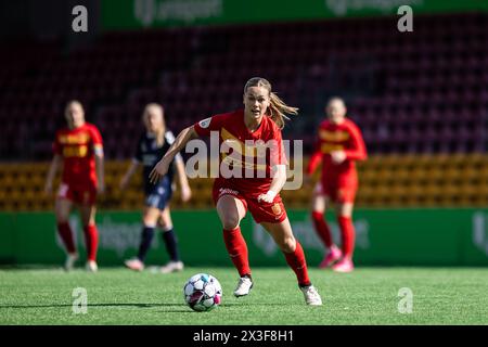 Farum, Danimarca. 21 aprile 2024. Josefine Funch (24) dell'FC Nordsjaelland visto nel Gjensidige Kvindeliga match tra FC Nordsjaelland e Aarhus GF a Right to Dream Park a Farum. (Foto: Gonzales Photo - Dejan Obretkovic). Foto Stock