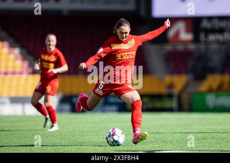 Farum, Danimarca. 21 aprile 2024. Winonah Heatley (6) dell'FC Nordsjaelland visto nel Gjensidige Kvindeliga match tra FC Nordsjaelland e Aarhus GF al Right to Dream Park di Farum. (Foto: Gonzales Photo - Dejan Obretkovic). Foto Stock