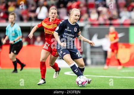 Farum, Danimarca. 21 aprile 2024. Mathilde Rasmussen (10) di Aarhus GF visto nel Gjensidige Kvindeliga match tra FC Nordsjaelland e Aarhus GF a Right to Dream Park a Farum. (Foto: Gonzales Photo - Dejan Obretkovic). Foto Stock