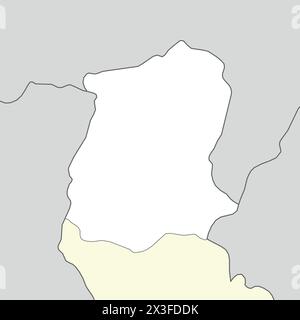 La mappa delle località del Sikkim è uno stato dell'India con stato e paese vicini Illustrazione Vettoriale