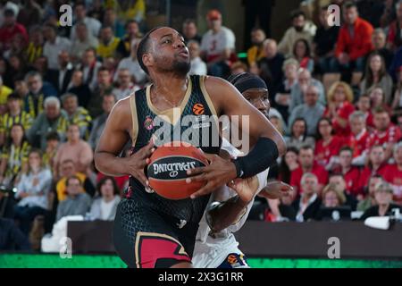 Monaco. 26 aprile 2024. Il giocatore di Monaco Jordan Loyd in azione durante l'Eurolega Playoff COME Monaco e Fenerbahce Beko Istanbul alla Salle Gaston Medecin di Monaco il 26 aprile 2024 Foto Stock