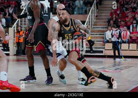 Monaco. 26 aprile 2024. Il giocatore di Monaco Mike James in azione durante l'Euroleague Playoff COME Monaco e Fenerbahce Beko Istanbul alla Salle Gaston Medecin di Monaco il 26 aprile 2024 Foto Stock