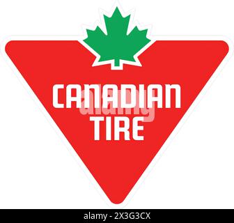 New York, USA - 9 marzo 2024: Logo Canadian Tire Company, Corporation Icon, Editoriale illustrativo. Foto Stock