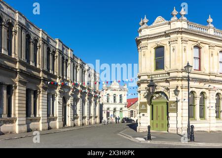 Historic Criterion Hotel (1877) nel distretto vittoriano di Oamaru, Harbour Street, Oamaru (te OHA-a-Maru), Otago Region, South Island, nuova Zelanda Foto Stock