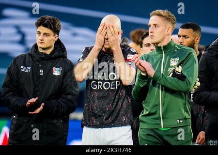 ROTTERDAM, PAESI BASSI - 21 APRILE: Bram Nuytinck del NEC Nijmegen sembra deluso dopo la finale della Coppa olandese TOTO KNVB tra Feyenoord e NEC Nijmegen Foto Stock