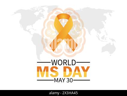 Sfondo World MS Day con forme e tipografia, banner, scheda, poster, modello. World MS Day, antefatti Illustrazione Vettoriale