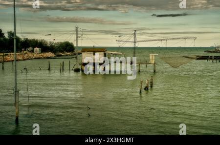 Foce del fiume Lamone, vicino allo stabilimento balneare di Boca Barranca Foto Stock