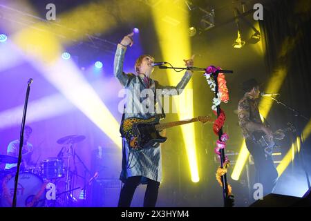 LONDRA, INGHILTERRA - APRILE 26: Crispian Mills di «Kula Shaker» che si esibisce all'Electric Ballroom di Camden il 26 aprile 2024 a Londra, Inghilterra.CAP/Mar ©Mar/Capital Pictures Credit: Phil Loftus/Alamy Live News Foto Stock