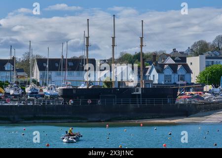 Coastal Schooner, National Events Deck, Saundersfoot Harbour, Saundersfoot, Pembrokeshire, Galles Foto Stock