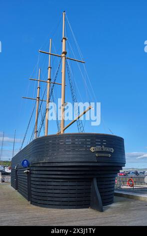 Coastal Schooner, National Events Deck, Saundersfoot Harbour, Saundersfoot, Pembrokeshire, Galles Foto Stock