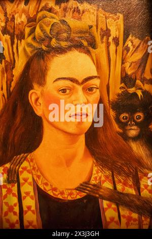 Asia, Singapore, National Gallery, Autoritratto con scimmia di Frida Kahlo (1907-1954) datato 1945 Foto Stock