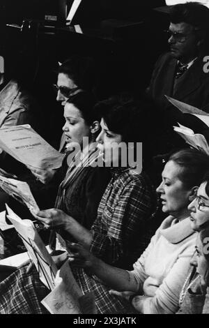 Musicisti IRCAM si esibiscono all'Opera, Lione, Rodano, regione Rodano-Alpi, Francia, archivi 1978 Foto Stock