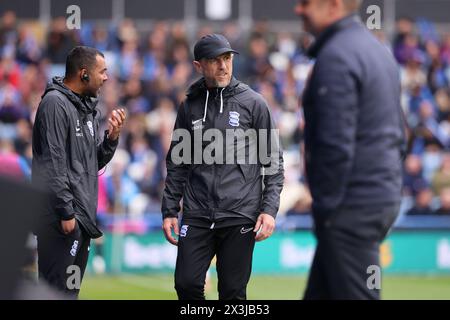 Gary Rowett, manager del Birmingham City, durante la partita del Campionato Sky Bet tra Huddersfield Town e Birmingham City al John Smith's Stadium di Huddersfield sabato 27 aprile 2024. (Foto: Pat Scaasi | mi News) crediti: MI News & Sport /Alamy Live News Foto Stock