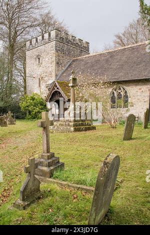 Chiesa parrocchiale di St Michael and All Angels a Knill, Herefordshire, Enghamd, Regno Unito Foto Stock