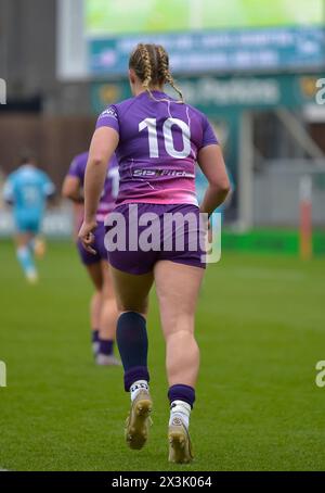 NORTHAMPTON, INGHILTERRA - Sab 27-aprile -2024: Lia Green di Loughborough Lightning durante l'Allianz Premiership Women's Rugby match tra Loughborough Lightning e sale Sharks ai Franklin's Gardens il 27-aprile -2024: A Northampton, Inghilterra . Crediti: PATRICK ANTHONISZ/Alamy Live News Foto Stock