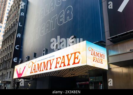 Il Palace Theatre è un teatro di Broadway al 1564 Broadway in Times Square, 2024, New York, USA Foto Stock