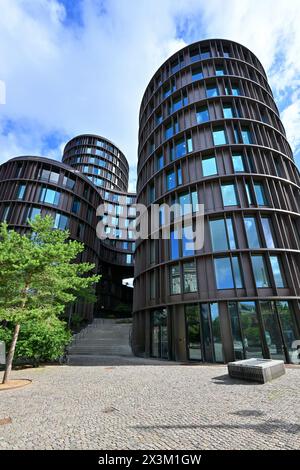 Copenaghen, Danimarca - 18 luglio 2023: Vista dell'edificio Axel Towers dalla strada di Copenaghen, Danimarca Foto Stock