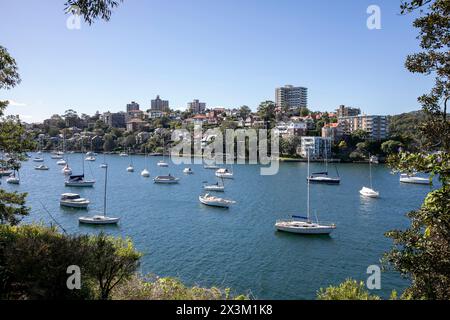 Mosman Bay vista dall'area di Cremorne Point, costa nord inferiore di Sydney, Sydney Harbour, NSW, Australia, 2024 Foto Stock