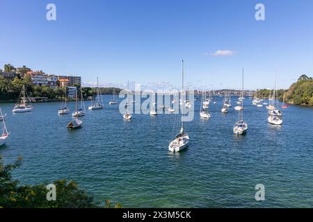 Mosman Bay vista dall'area di Cremorne Point, costa nord inferiore di Sydney, Sydney Harbour, NSW, Australia, 2024 Foto Stock