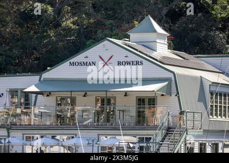 Mosman Rowers, club sportivo fondato nel 1911, Mosman Bay, Sydney, Lower North shore, NSW, Australia Foto Stock