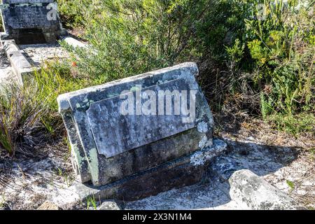 Terzo cimitero di quarantena, a North Head Manly, aperto nel 1881 per la sepoltura di persone morte a causa di malattie infettive tra cui il vaiolo Foto Stock