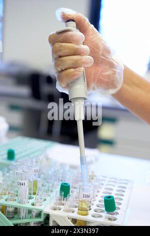 Prove cliniche e di laboratorio. Ospedale Universitario Gran Canaria medico Negrin, Las Palmas de Gran Canaria. Isole Canarie Spagna Foto Stock