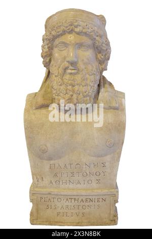 Herm di Platone - antico filosofo greco Foto Stock