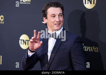 Hollywood, Stati Uniti. 27 aprile 2024. HOLLYWOOD, LOS ANGELES, CALIFORNIA, Stati Uniti d'America - APRILE 27: Miles Teller arriva alla 49a edizione dell'AFI (American Film Institute) Lifetime Achievement Award Gala Tribute che celebra Nicole Kidman tenutasi al Dolby Theatre il 27 aprile 2024 a Hollywood, Los Angeles, California, Stati Uniti. (Foto di Xavier Collin/Image Press Agency) credito: Image Press Agency/Alamy Live News Foto Stock