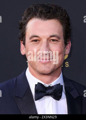 HOLLYWOOD, LOS ANGELES, CALIFORNIA, Stati Uniti d'America - APRILE 27: Miles Teller arriva alla 49a edizione dell'AFI (American Film Institute) Lifetime Achievement Award Gala Tribute che celebra Nicole Kidman tenutasi al Dolby Theatre il 27 aprile 2024 a Hollywood, Los Angeles, California, Stati Uniti. (Foto di Xavier Collin/Image Press Agency) Foto Stock