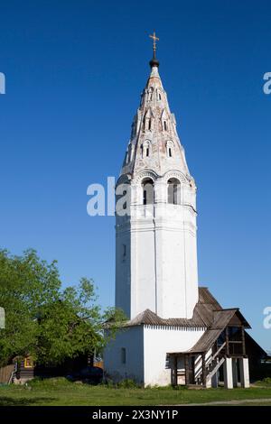 Campanile, Monastero di Alexandrovsky, Suzdal, Oblast' di Vladimir, Russia Foto Stock