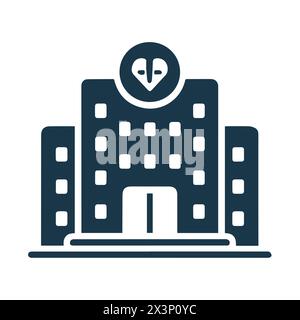 Design elegante dell'icona dell'ospedale Illustrazione Vettoriale
